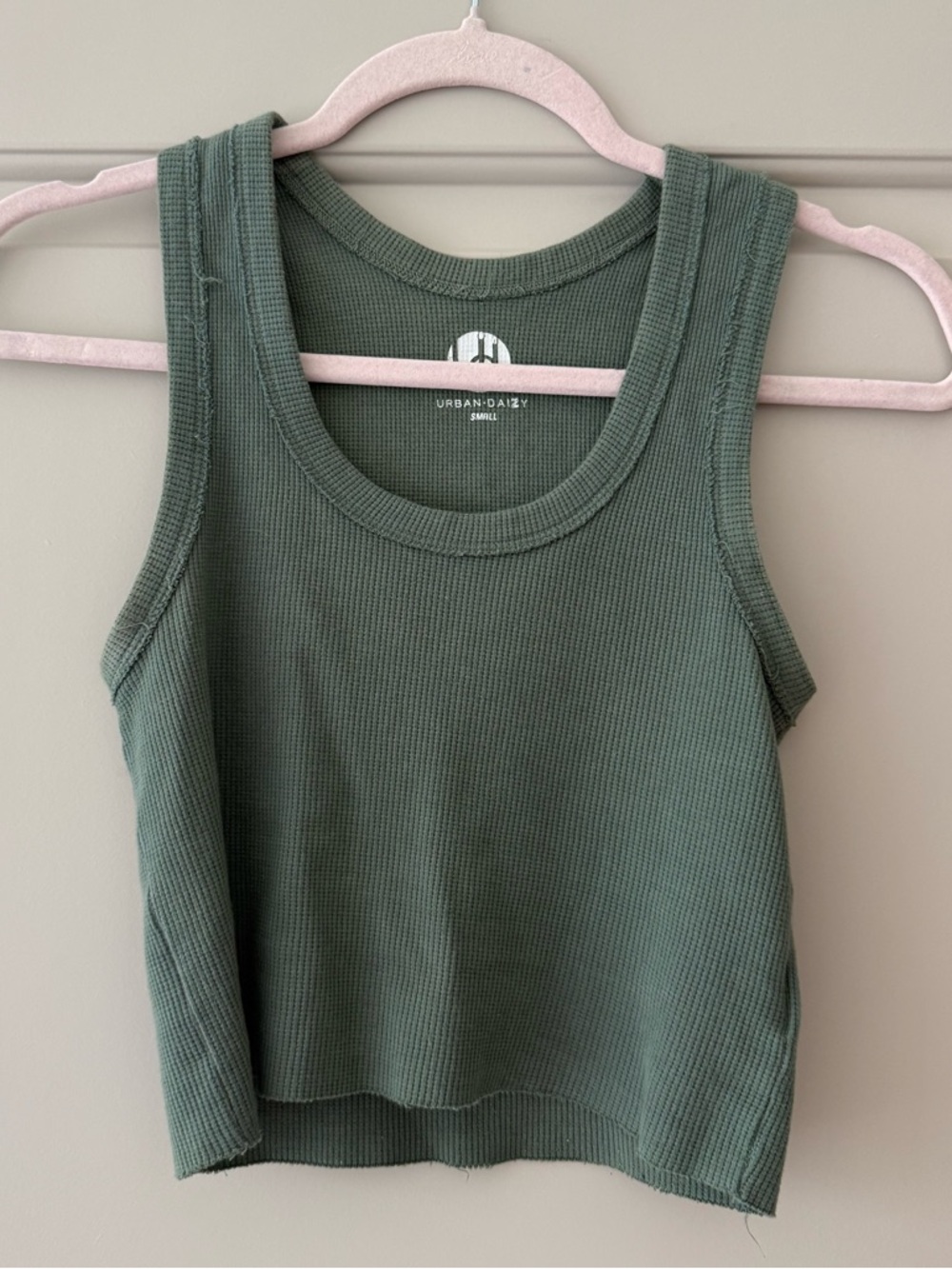 100% Cotton Dark Green Cropped Tank